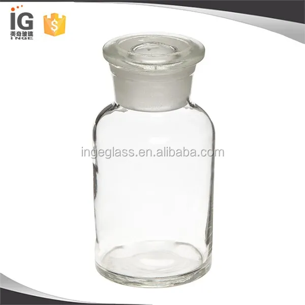Flint Glass Wide Mouth Reagent Bottle with Ground Glass Stopper
