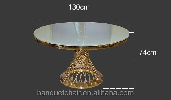 
Simple design used wedding round glass tables for event FD-011T 
