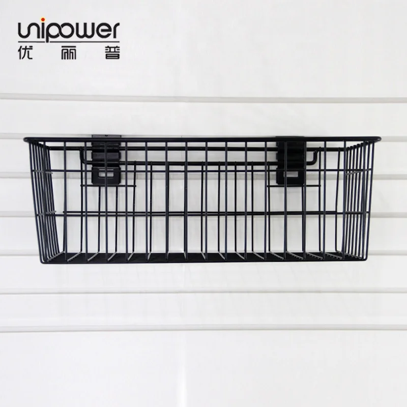Unipower Garage Storage Solution Wall Mount Slat Wall Panel Multi Fit Black Deep Wire Basket