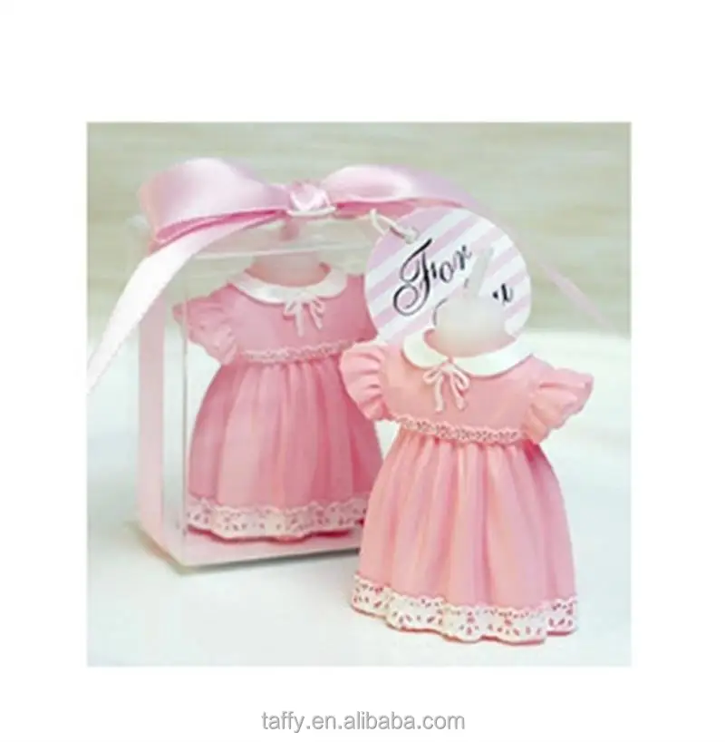 new kids birthday candle christening baptism return door gift baby shower favor pink blue baby dress candle