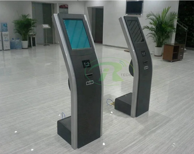 China manufacturer IRTECH touch screen queue management system ticket dispenser kiosk with LED display