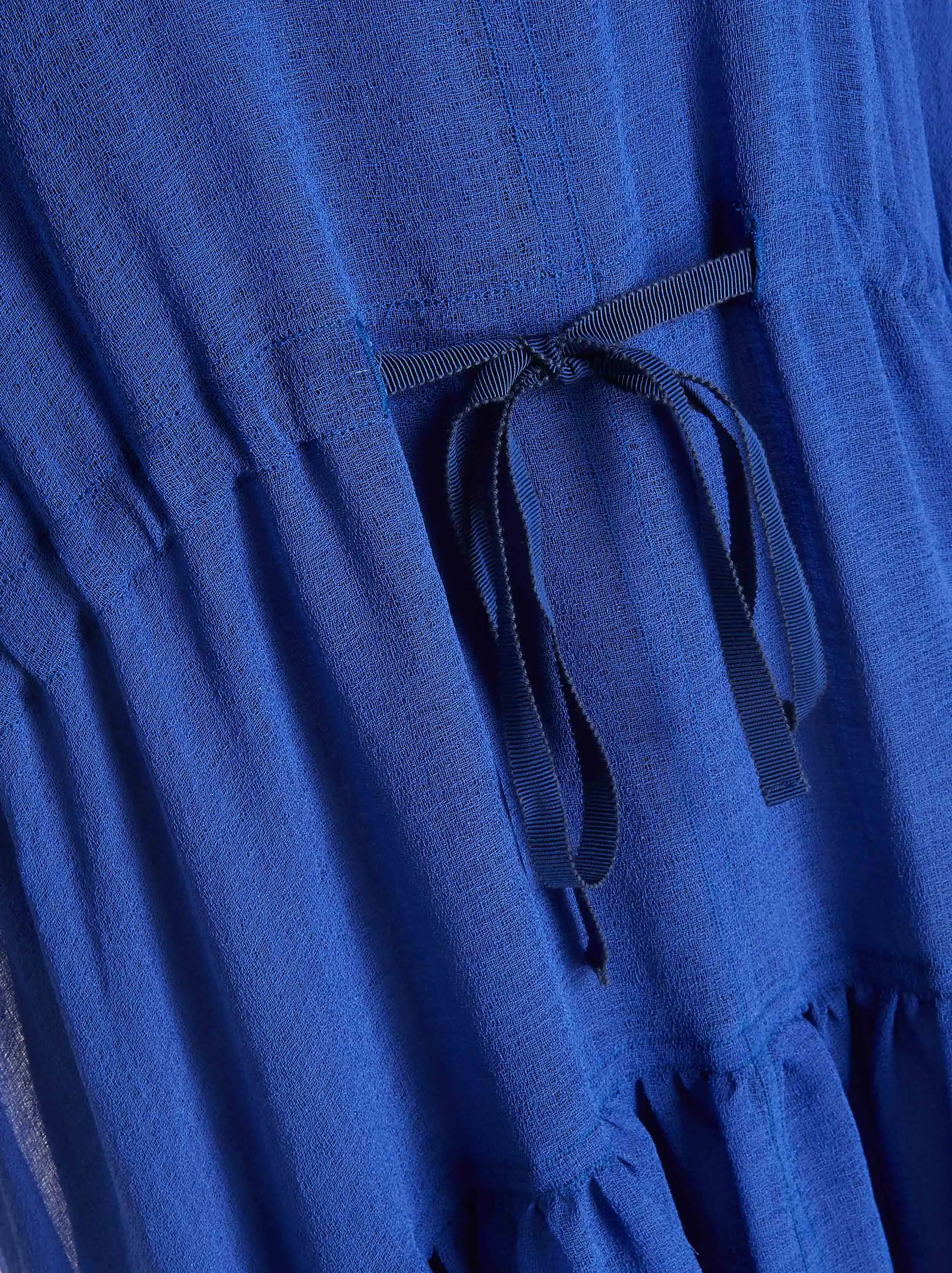 
Custom Wholesale Women Royal Blue Short Sleeve Organza Long Maxi Dress 