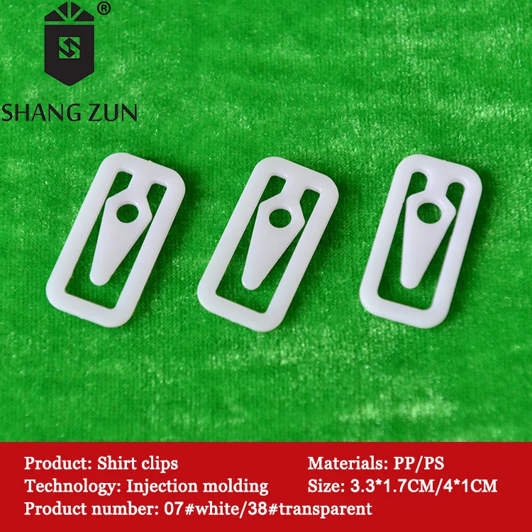 Hot Sale White Plastic Locking Clip For Shirt Packing PP White Shirt Clips Garment Accessories Transparent PS Shirt Clip
