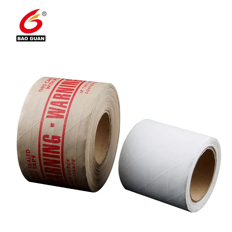 Water Activate fiber reinforced Kraft Paper Gummed Tape for  Sealing