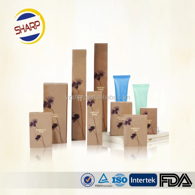 Disposable hotel supply items, hotel supply amenity