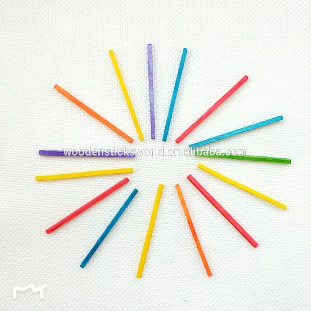 
wooden color match sticks for kids DIY handle craft kit 
