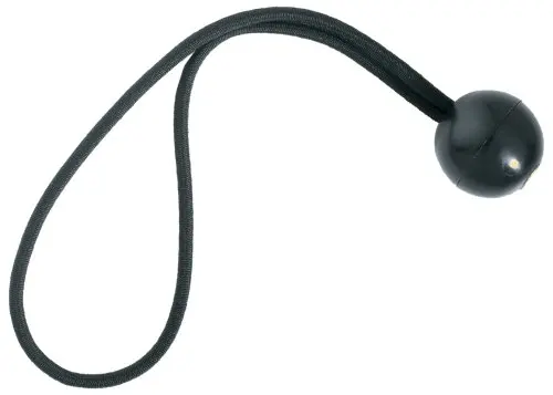 Black elastic loop braided string cords with plastic ends ball