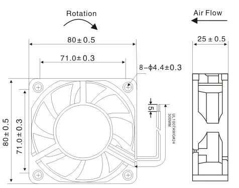  dehumidifier replacement spare parts dc 12V 8025 axial cooling fan