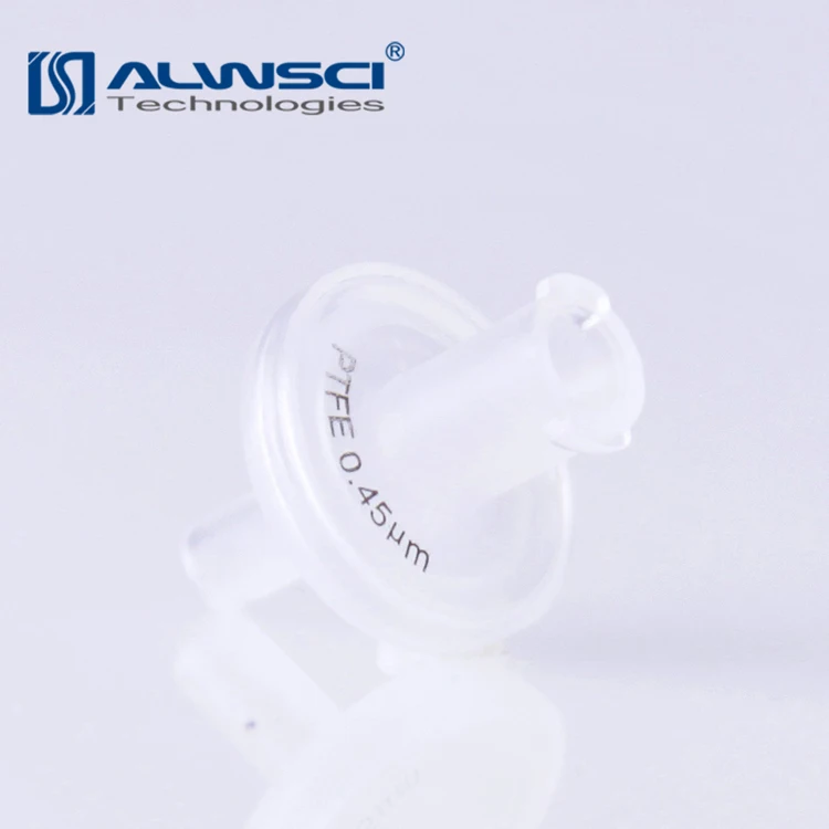 Hydrophobic PTFE welded 0.22 um pore syringe micron filter PTFE membrane