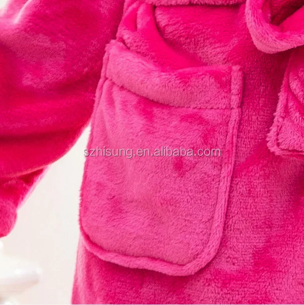 
Personalized Girls Pink Super Soft Coral Fleece Bathrobe 