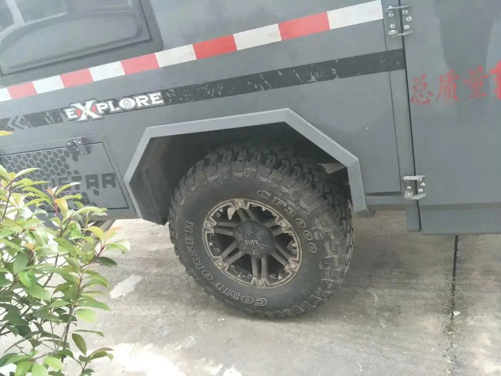 Off road tire, two beds mini caravan, camping trailer