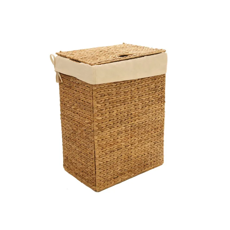 Cheap Folding Handmade Wicker Straw Woven Wooden Laundry Basket