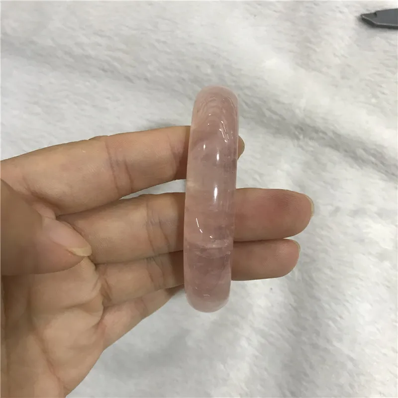
Loving Rose Quartz Crystal Bangle Natural Pink Rose Crystal Bracelet For Gift 