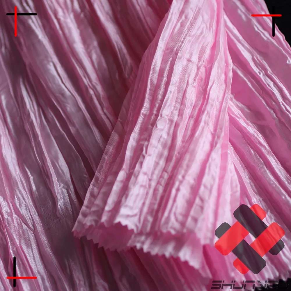 crushed pleated crinkle polyester fabric for Japanese kimono waist band