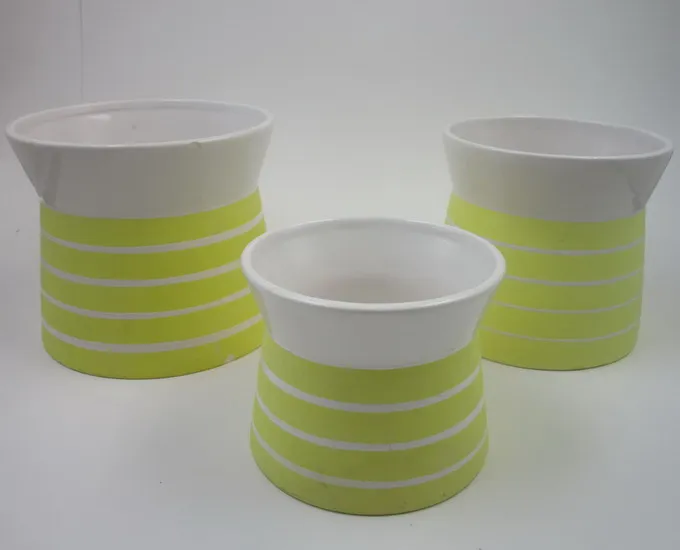 High quality cylindrical stripes balcony flower pots