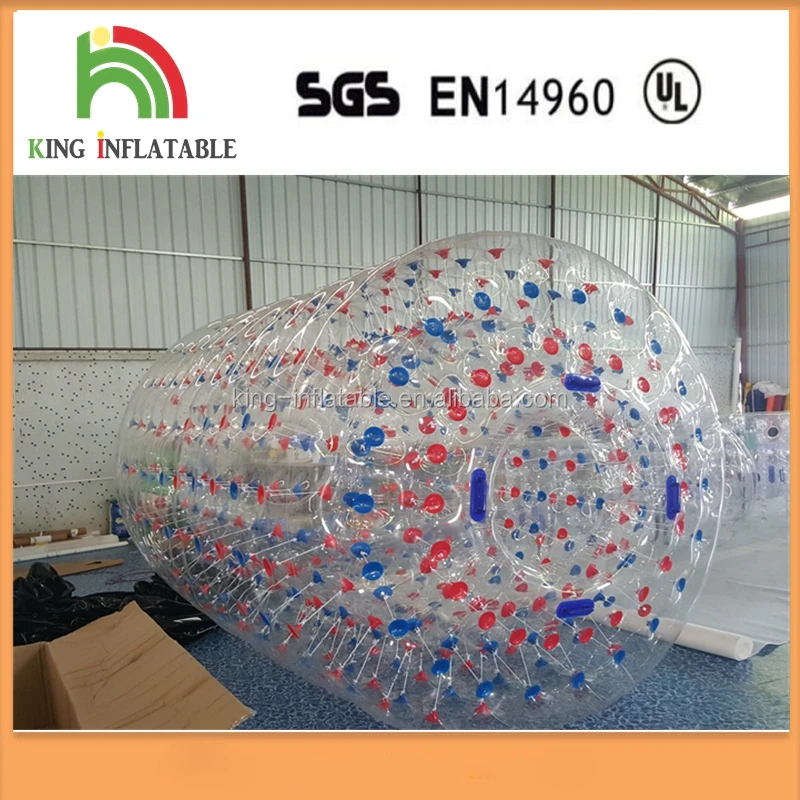 Inflatable Water game Plato 0.8mm Walking Inflatable Water Roller for rental