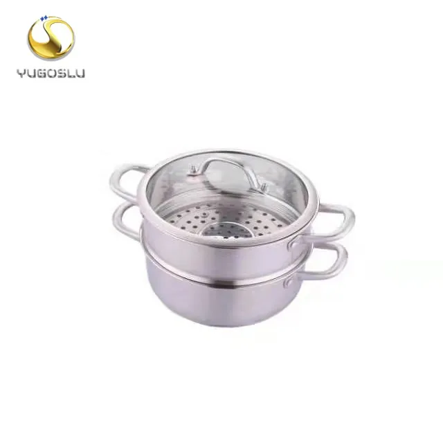 factory supply home appliance kitchen ware high quality SS304 pots stainless steel sauce pot momo steamer pot with handles