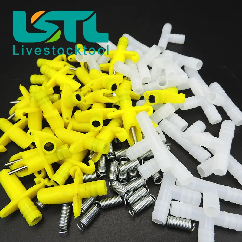 100pcs per bag Rabbit Drinking Automatic Nipple Water Rabbit Mouse Nipple Water Drinker Rodent Water Feeder Poultry Farm Animal