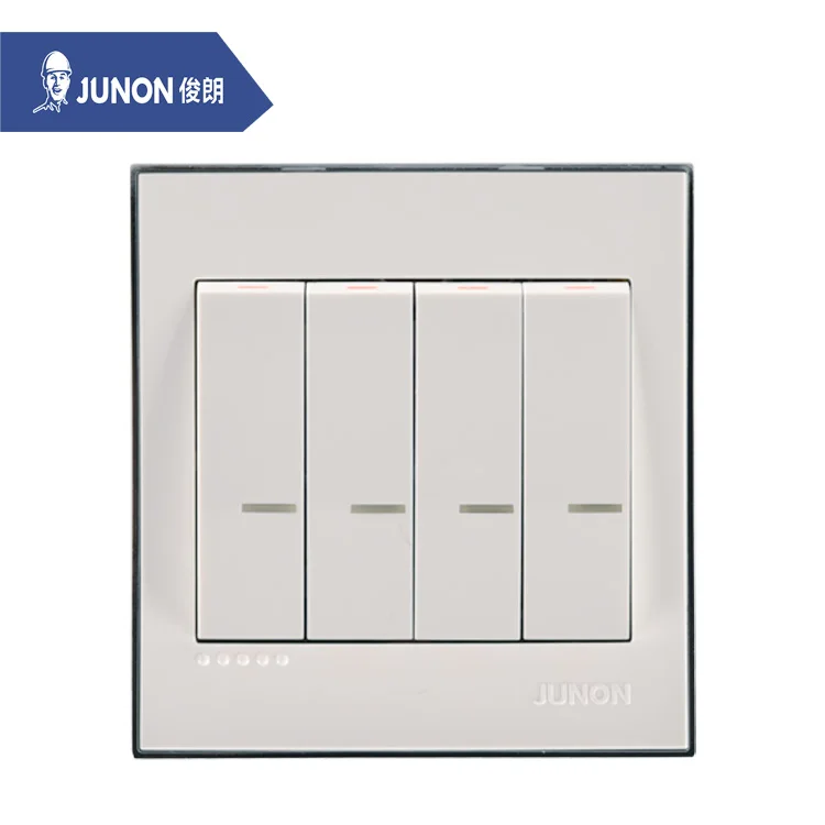 
Colored Switch Socket 7X7 PC Panel Wall Switch 4 Gang Light Switch 