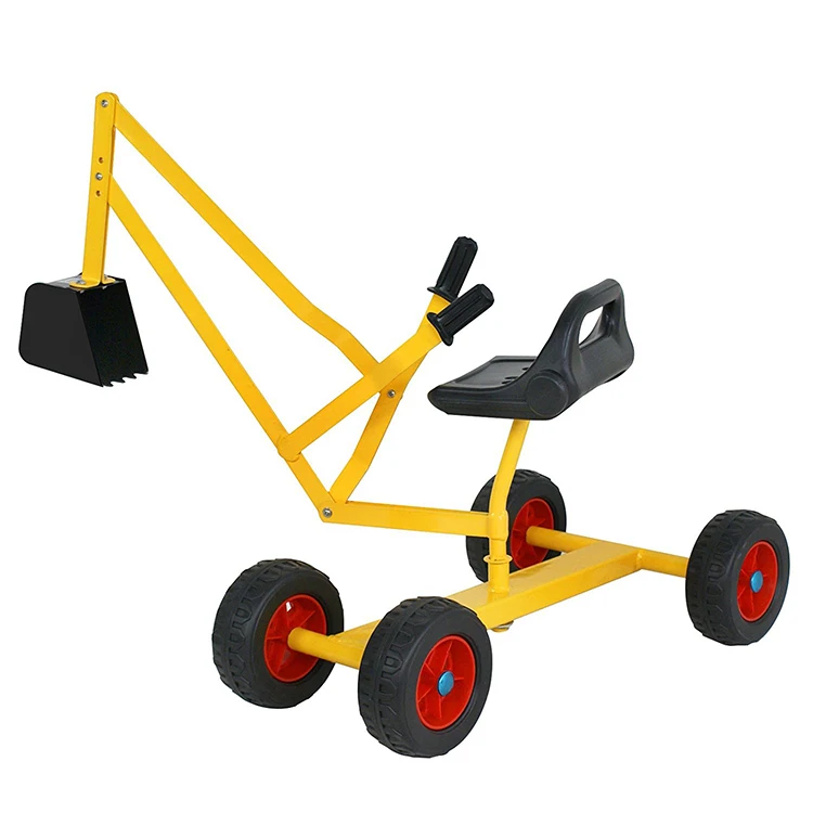 Детская уличная металлическая игрушка-экскаватор-погрузчик