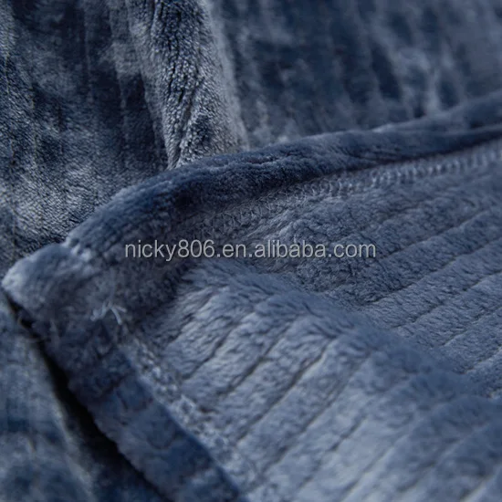 Wholesale 100% Polyester Super Soft Embossed Flannel Throw Blanket Woven Throw Blanket