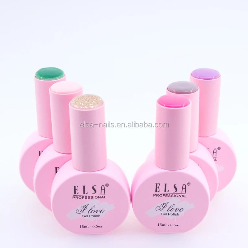 
Elsa new fashion professional no need base soak off UV gel led UV 15ml two step healthy gel gel nail polish made in China 
