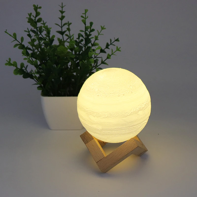 Zhongshan Bedroom Decoration 3D Print Jupiter Shape Moon Lamp Gift 3D Desk Lamp For Kids