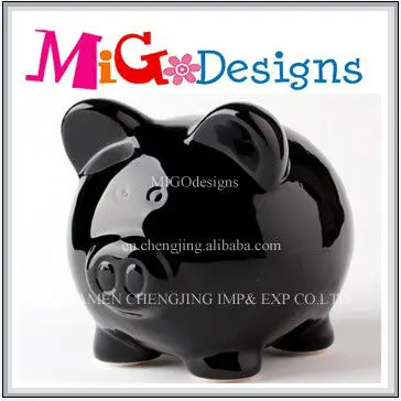 Ceramic itazura Pig egg  dinosaur piggy bank with coin counter