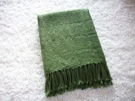 Magic Green Decorative Travel 100% Acrylic Yarn Dyed Rome Square Woven Tartan Plaid Throw Blanket