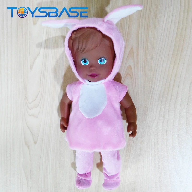 
11.5 Inch Wholesale Black Plastic Dolls For Kids Baby Doll Baby Black Doll Head 