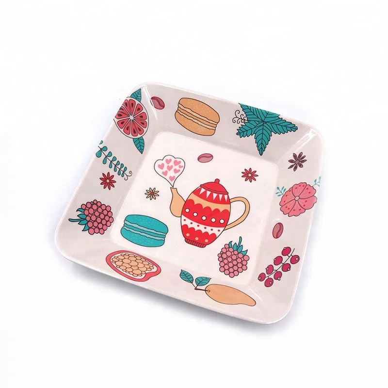 The most popular bamboo bowl wholesale bamboo fiber plate ashtray with custom logo