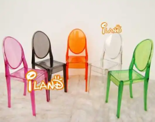 1:6 Scale Doll Furniture Classic Mini Chair Plastic Doll Transparent Chair SL024