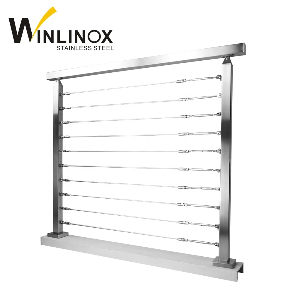 Stainless steel cable railing wire rope tensioner with round post