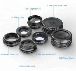 2018 Interesting productsTelephoto Lens 7 in 1 cell phone camera lens kit for outdoor travel, bird watching, scene photo shoot