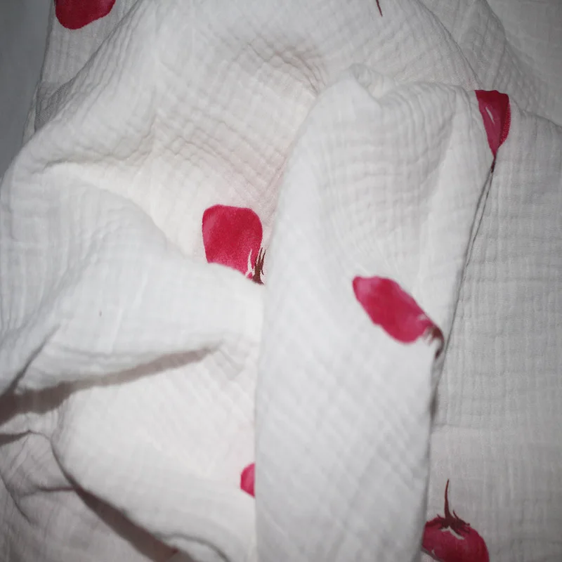 
Custom print for double cotton muslin fabric 