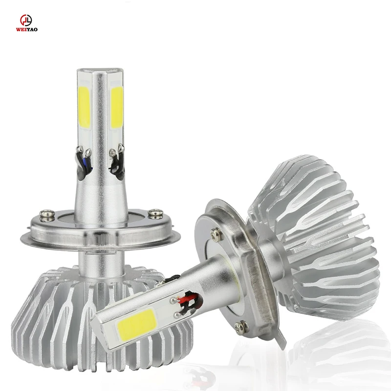 2017 лучшие продажи продуктов 3 стороны 360 света автомобиля без вентилятора светодиодные фары комплект 12 В V2 H4 HB2