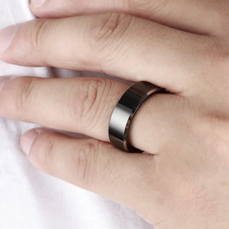 ring classical Men Custom Alliance Black Tungsten carbide jewelry Band mens rings