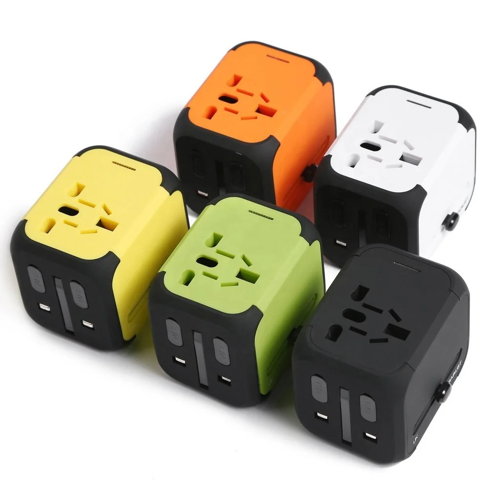 Universal international plug adapter 2 USB port travel adaptor with AU US UK EU plug