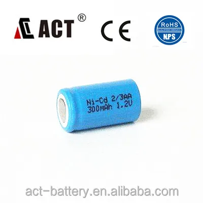 
NiCD 1.2V rechargeable 2/3AA size Li-ion battery for camera/ect 