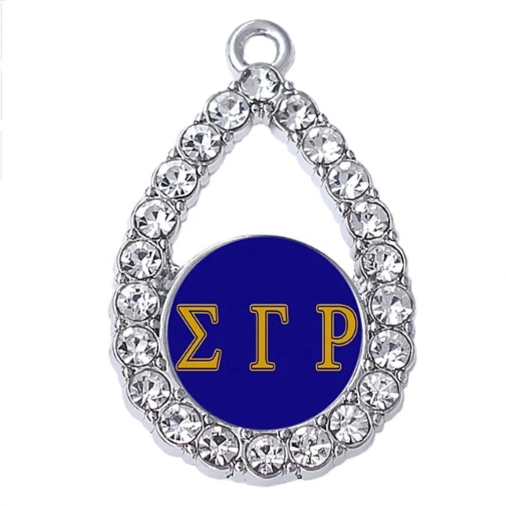 Eco friendly Alloy Sticker Sorority Since 1922 Sigma Gamma Rho Necklaces SGRHO Poodle Label Jewelry For Women Girls