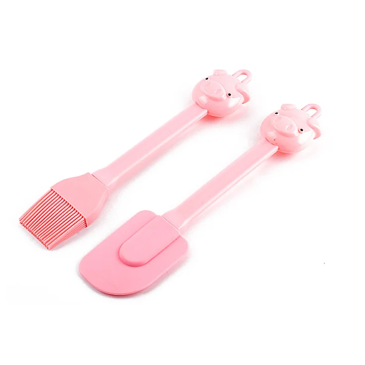 Pig cook big new butter grill cake baking kitchen silicone spatula oil brush set