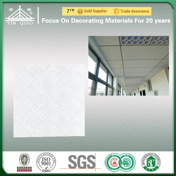 Cheap Price Insulated 60*60 Glassfiber Reinforced Gypsum Ceiling Tile