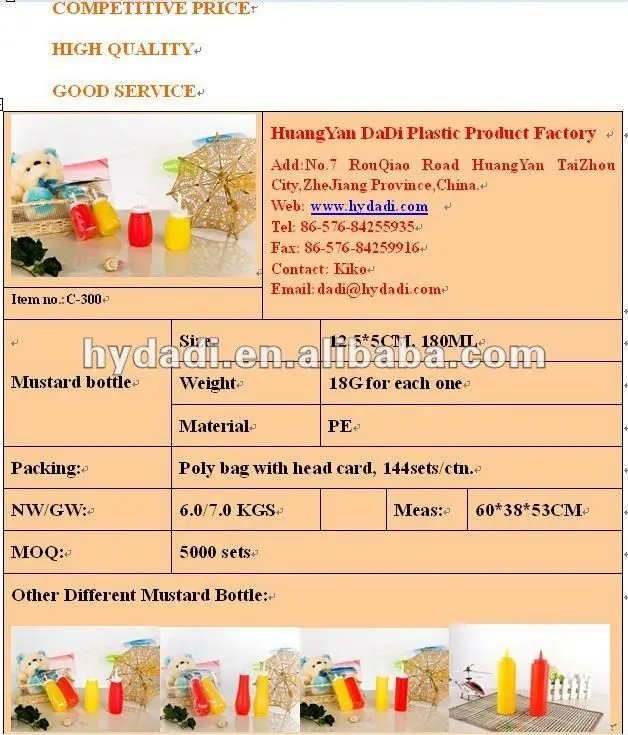 Plastic ketchup and mustard bottles