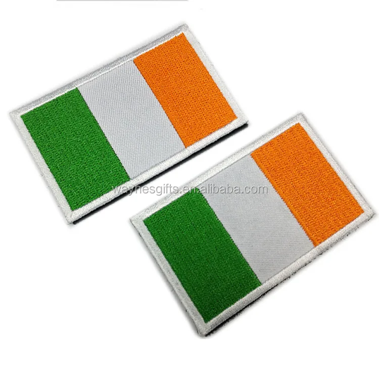 Custom Embroidered HOOk&LOOP Ireland National Flag Patch Unisex for Adults & Children for Automotive & Insurance
