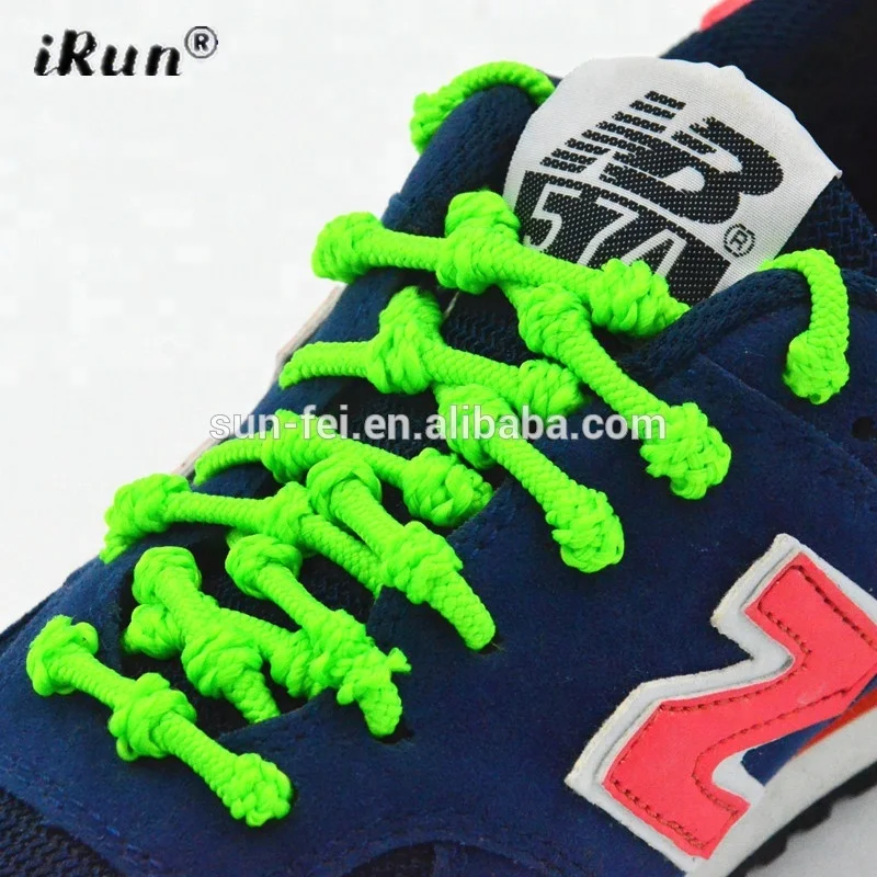 iRun Top Quality No Tie Elastic Shoelaces With Knots Lace For Any Outdoors Sports Elastic Bamboo Knot Lazy Shoelaces