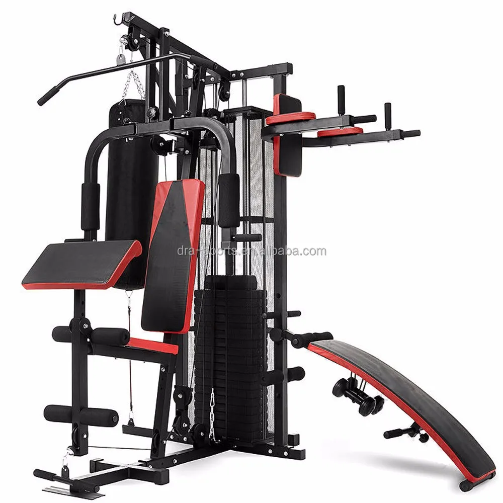 
Home gym equipment multi station bench machine squat hand weights set pull up excercise 