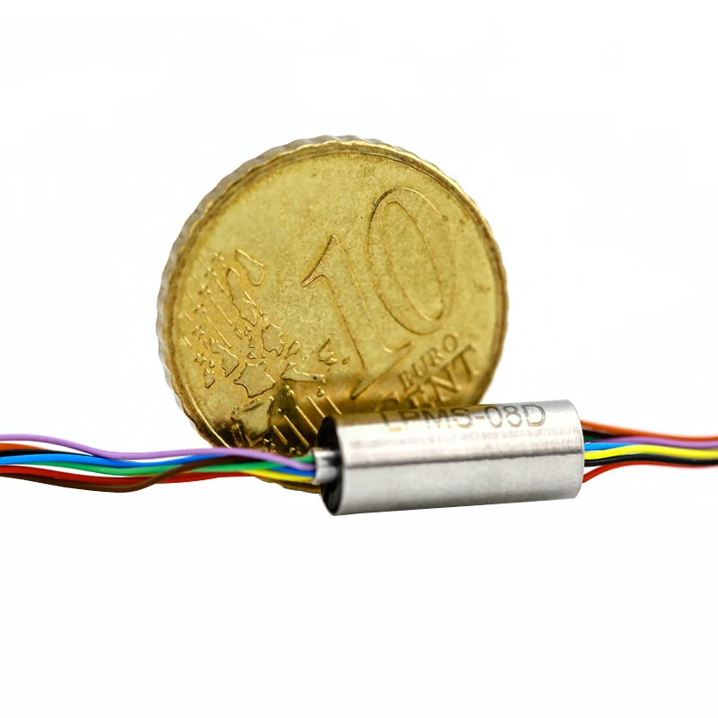 Stainless Steel Housing Micro Slip Ring of 8 Circuits Routing 1A Current,for Small High-precion Instruments