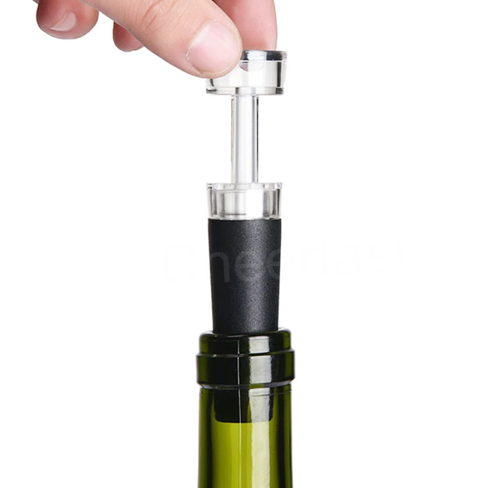 Top Selling Wine Sealer Vacuum Pump Reusable Air Pump Sealed Black Leaktight Bottle Outlet Wine Bottle Stopper Vacuum Pump