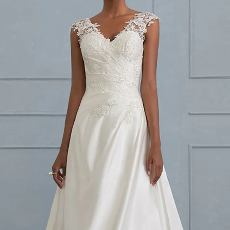 off shoulder design white color Wedding Dress with different size 256470