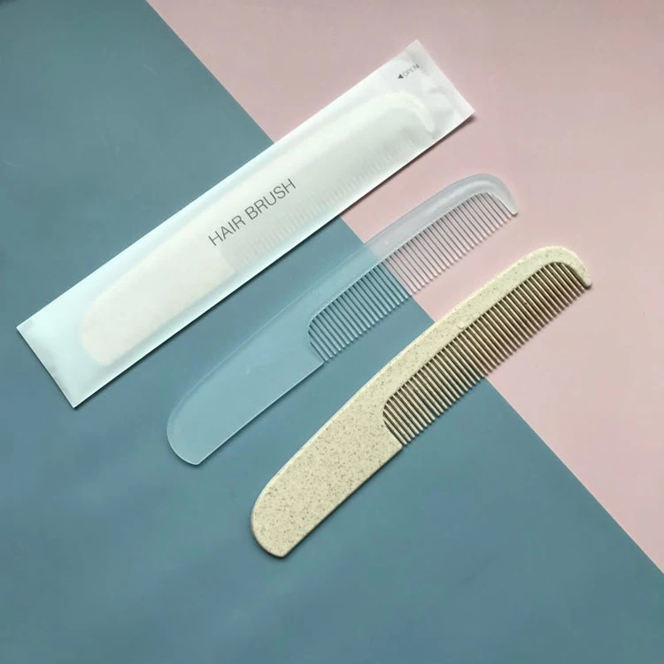 Trademark customizable individually packaged reusable sample free disposable plastic hotel comb